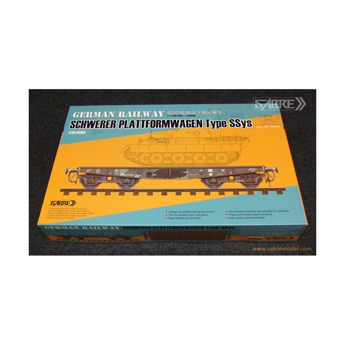 German Railway Schwerer Plattformwagen Type SSys - SABRE Model 35A02