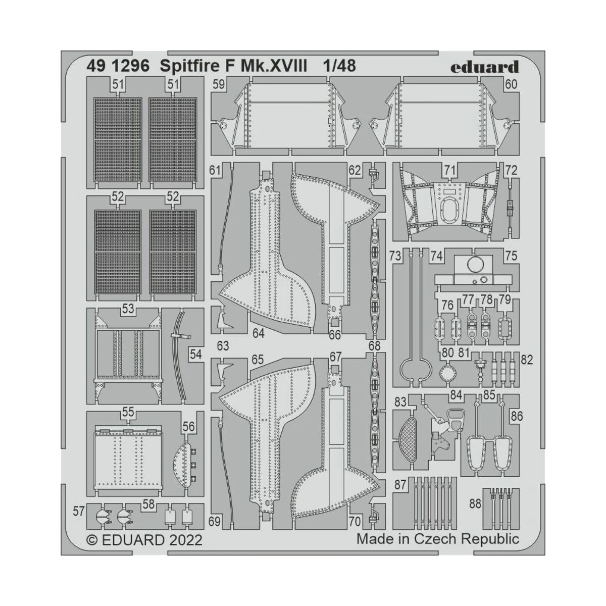 Spitfire F Mk.XVIII, 1/48 - Eduard Accessories 491296