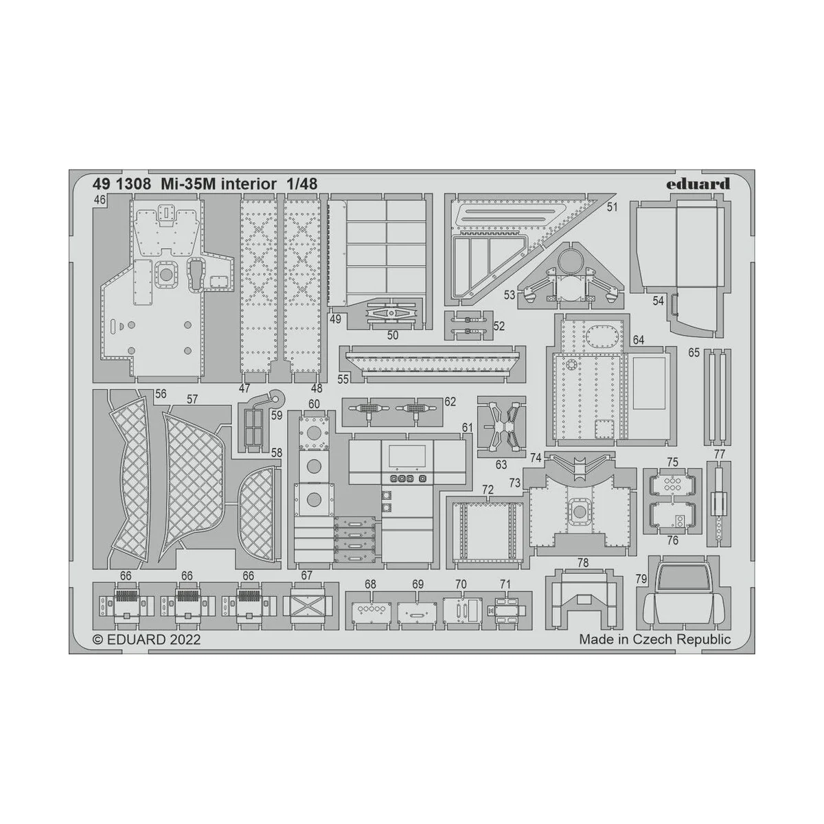 Mi-35M interior for ZVEZDA, 1/48 - Eduard Accessories 491308