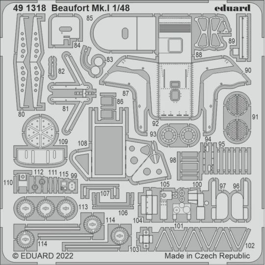 Beaufort Mk.I for ICM, 1/48 - Eduard Accessories 491318