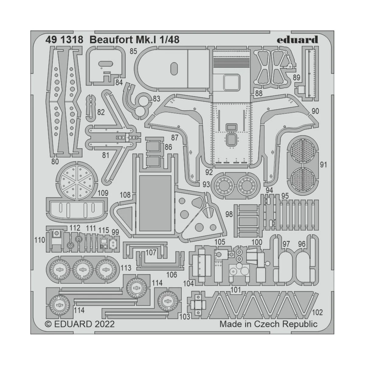 Beaufort Mk.I for ICM, 1/48 - Eduard Accessories 491318