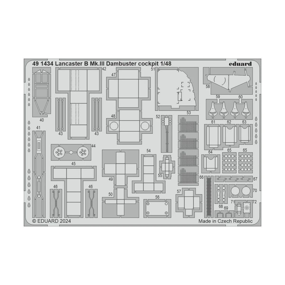 Lancaster B Mk.III Dambuster cockpit 1/48 HKM - Eduard Accessories ...