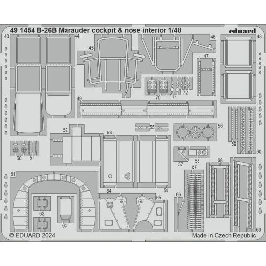 B-26B Marauder cockpit & nose interior ICM - Eduard Accessories 491454