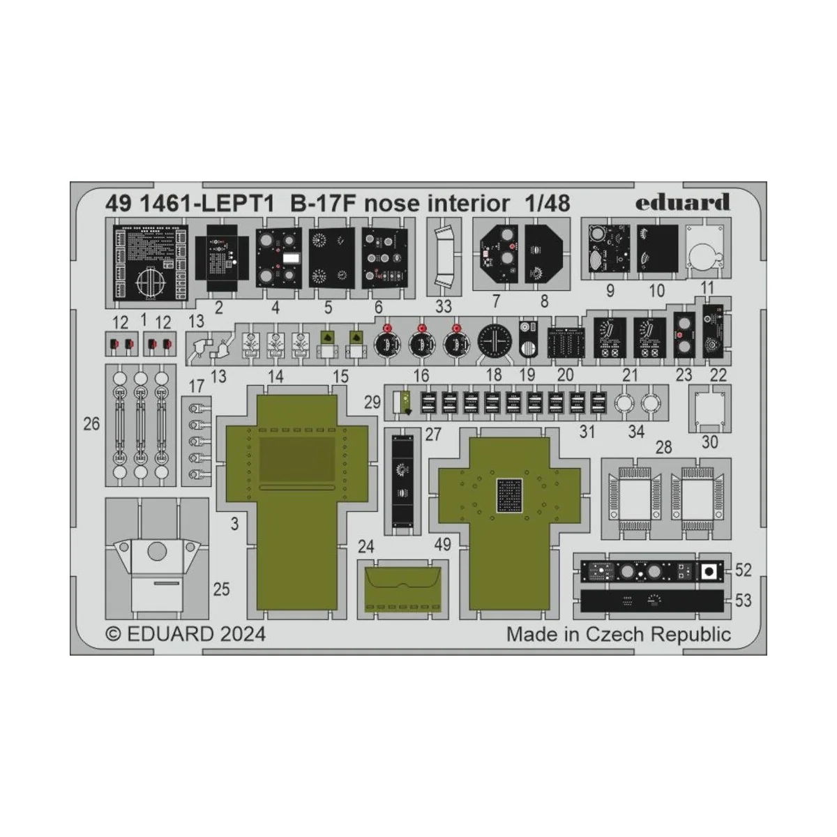B-17F nose interior, 1/48 - Eduard Accessories 491461