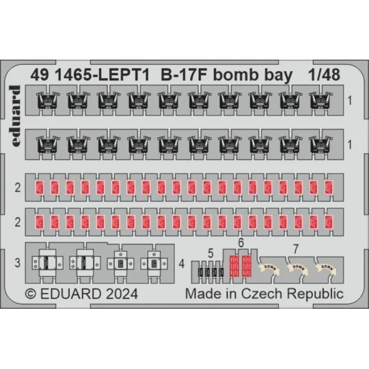 B-17F bomb bay 1/48 - Eduard Accessories 491465