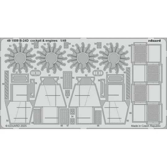 B-24D cockpit & engines HOBBY BOSS - Eduard Accessories 491509