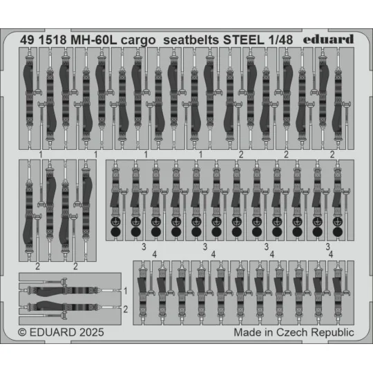 MH-60L cargo seatbelts STEEL ICM, 1/48 - Eduard Accessories 491518 MH-60L cargo seatbelts STEEL ICM, 1/48 - Eduard Accessories 491518