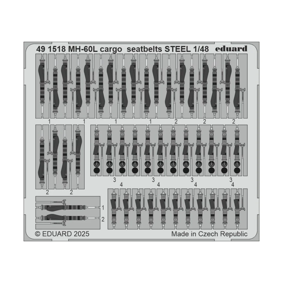 MH-60L cargo seatbelts STEEL ICM - Eduard Accessories 491518