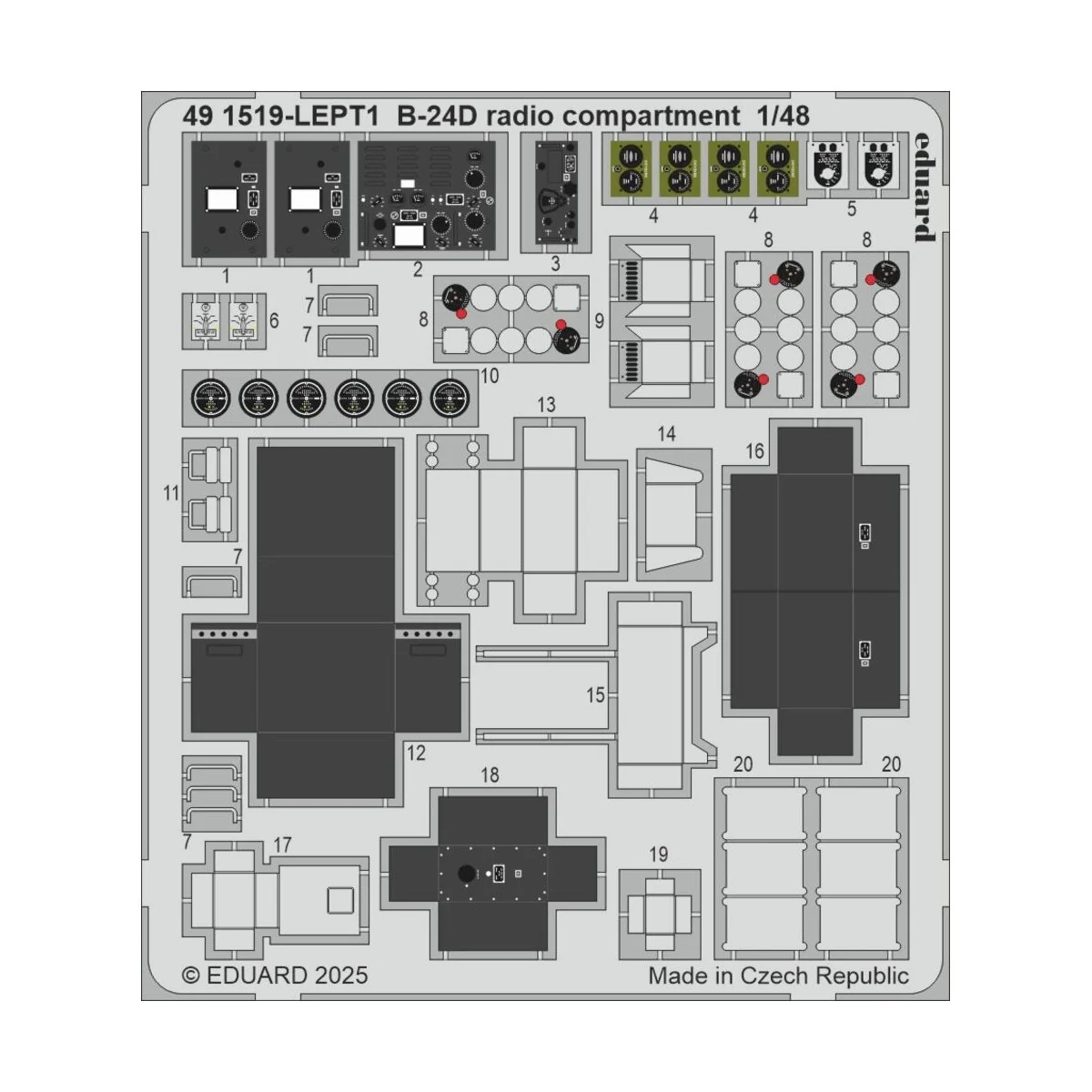 B-24D radio compartment HOBBY BOSS, 1/48 - Eduard Accessories 491519