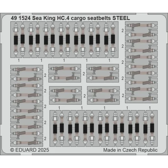 Sea King HC.4 cargo seatbelts STEEL AIRFIX, 1/48 - Eduard Accessori...