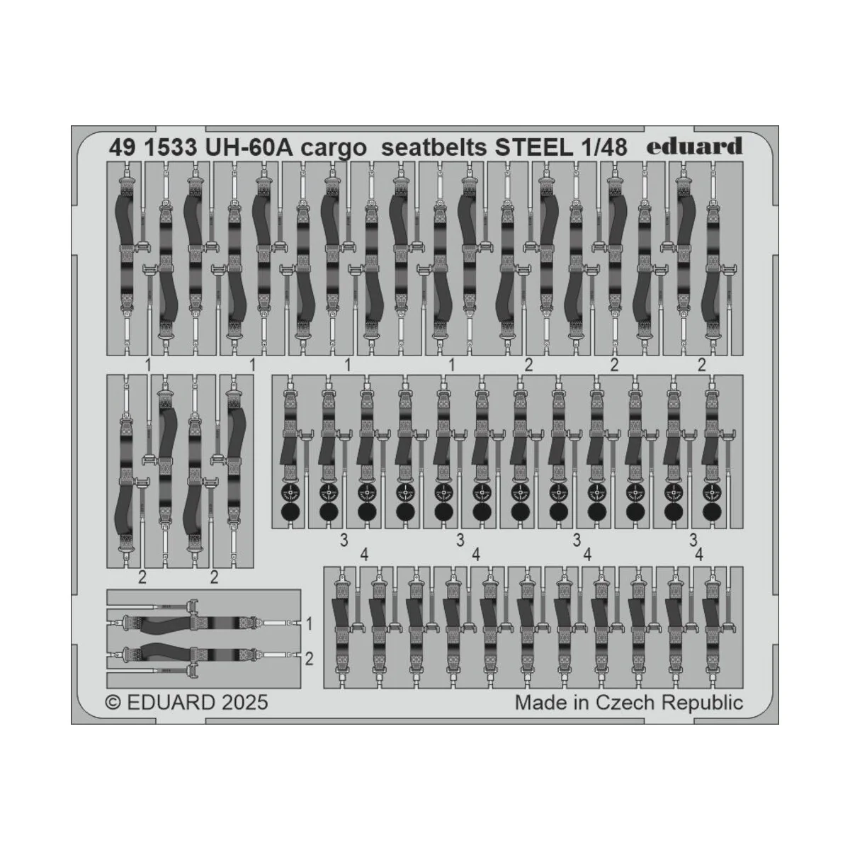 UH-60A cargo seatbelts STEEL ICM, 1/48 - Eduard Accessories 491533