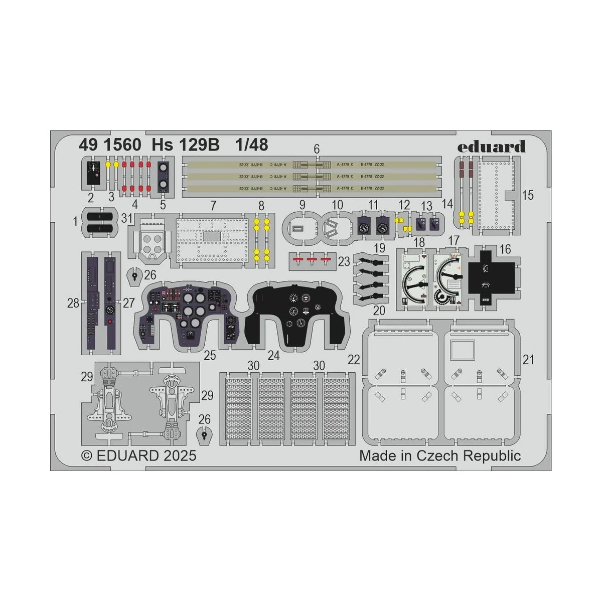 Hs 129B for Takom, 1/48 - Eduard Accessories 491560