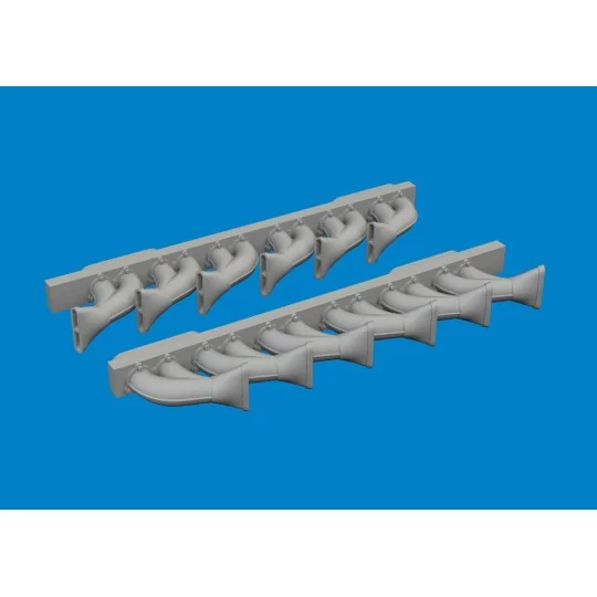 P-39 exhaust stacks fishtail PRINT, 1/48 - Eduard Accessories 6481049