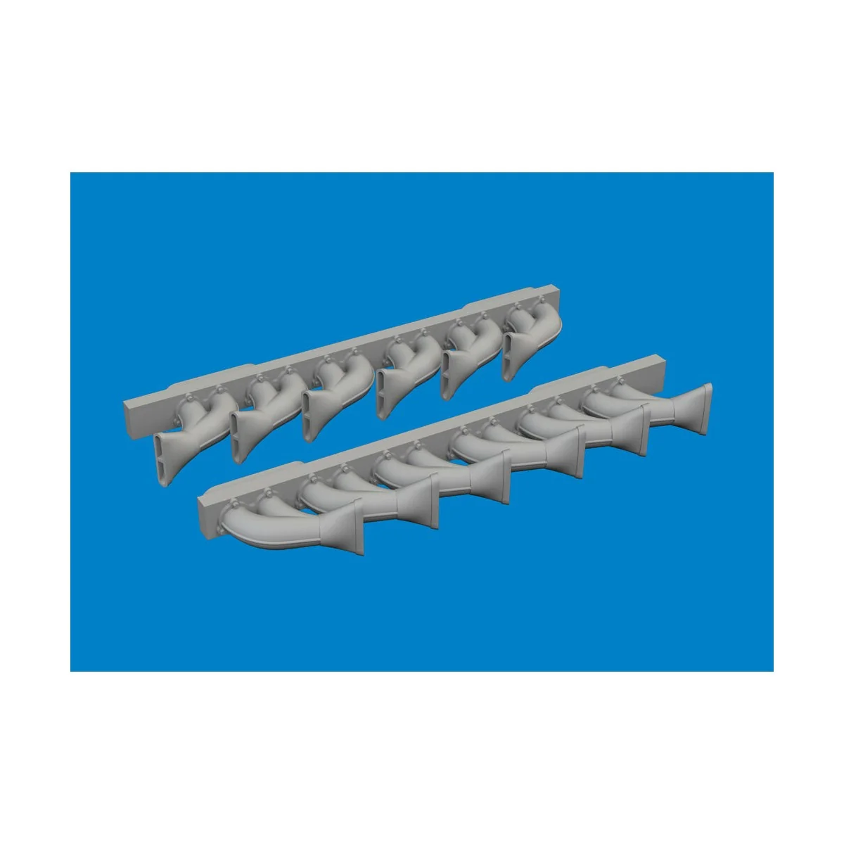 P-39 exhaust stacks fishtail PRINT, 1/48 - Eduard Accessories 6481049