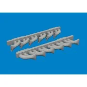 P-39 exhaust stacks fishtail PRINT, 1/48 - Eduard Accessories 6481049