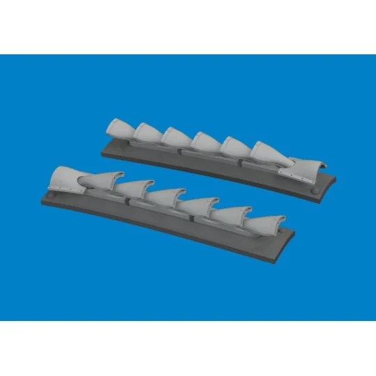 P-40 cold weather exhaust stacks fishtail PRINT EDUARD, 1/48 - Edua...