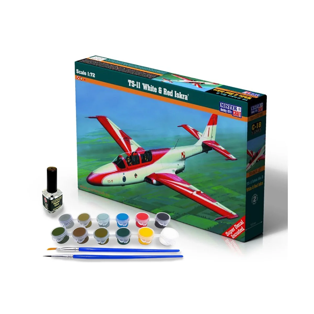 TS-11 White & Red Iskra START SET, 1/72 - Mistercraft SC-22