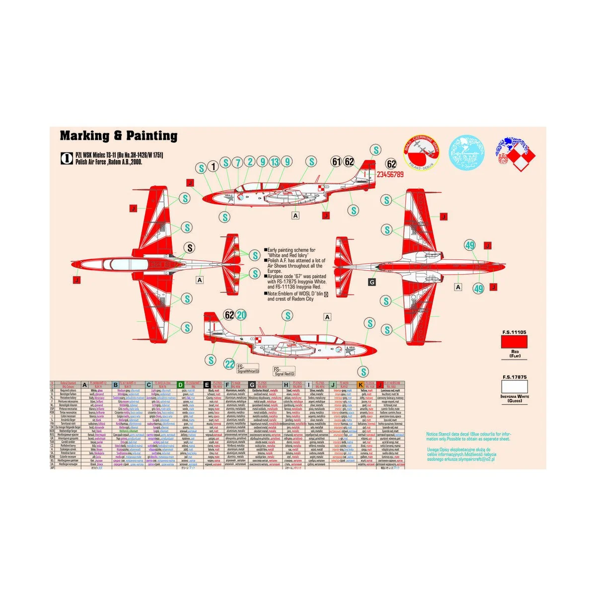 TS-11 White & Red Iskra START SET - Mistercraft SC-22