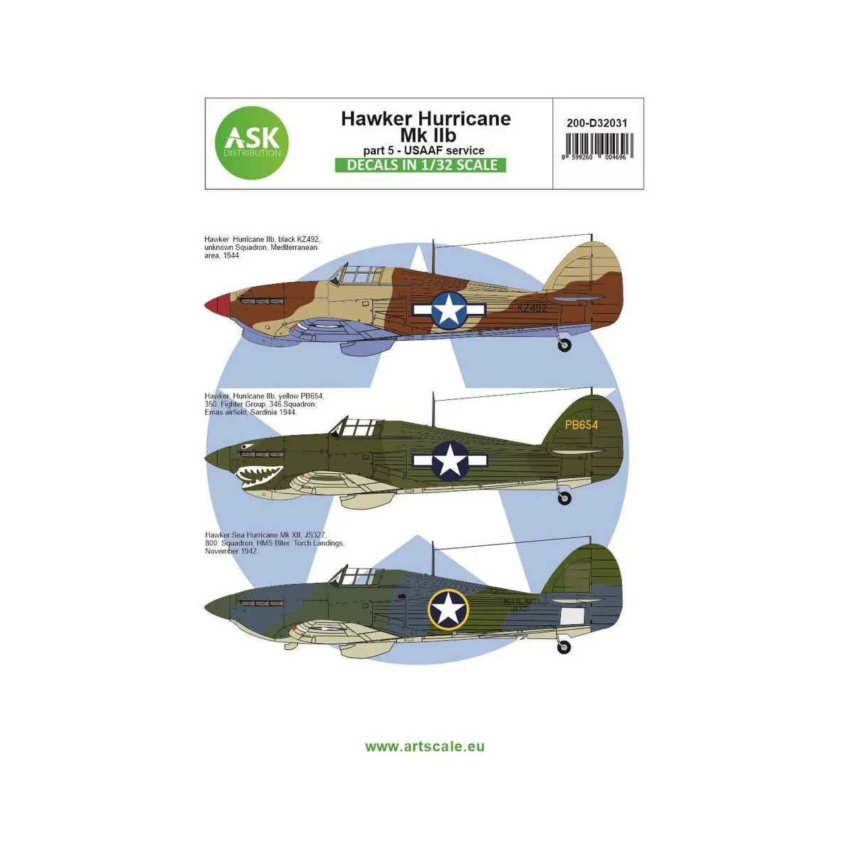 Hawker Hurricane Mk.IIB part 5 - USAAF service, 1/32 - Art Scale Ki... Hawker Hurricane Mk.IIB part 5 - USAAF service, 1/32 - Art Scale Ki...