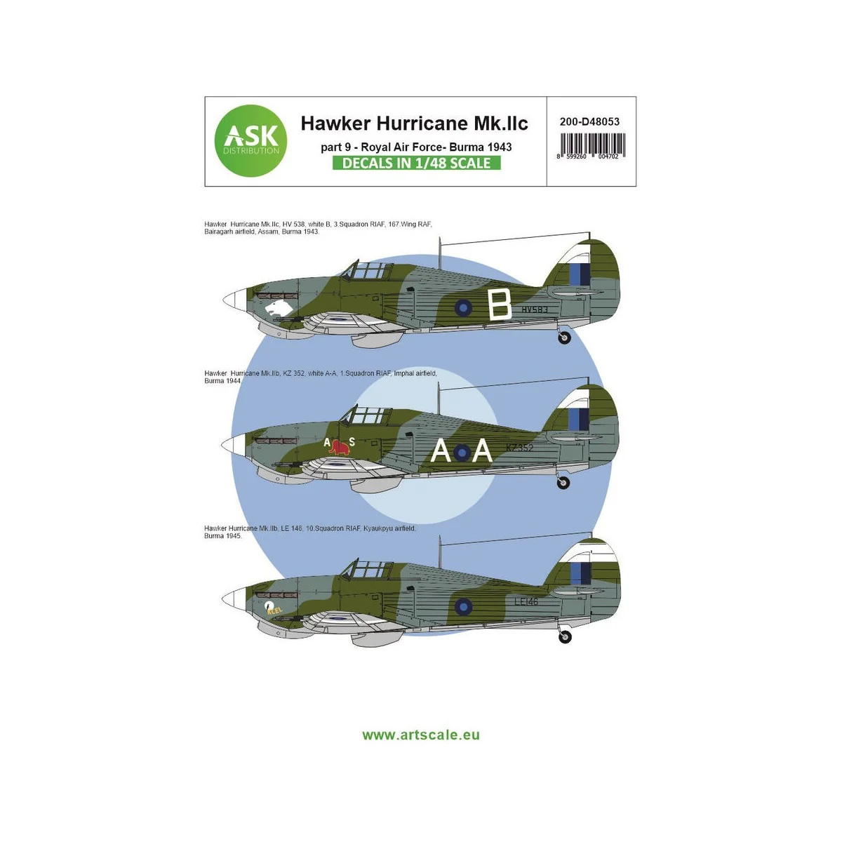 Hawker Hurricane Mk.IIc part 9 - Royal Air Force Burma - Art Scale ...