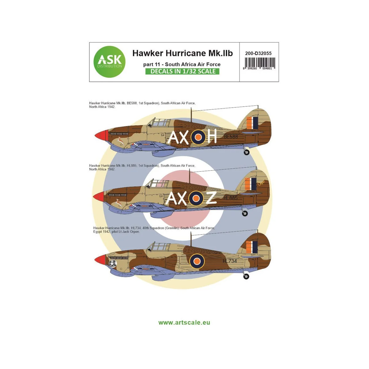 Hawker Hurricane Mk.IIB part 11 - South African Air Force - Art Sca...