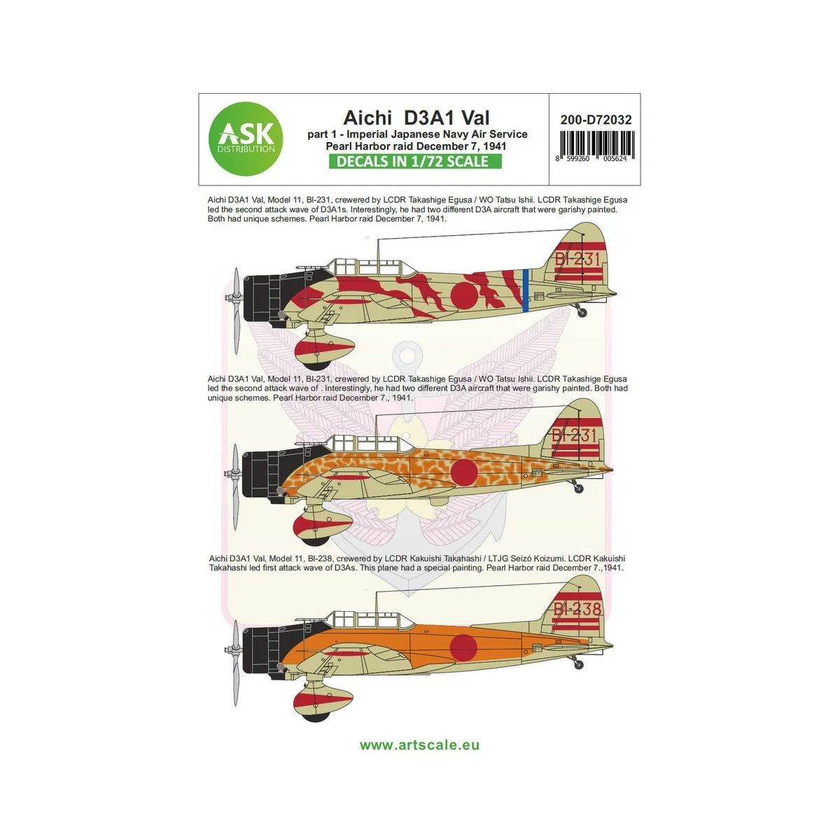 Aichi D3A1 Val part 1 - Pearl harbor raid, 7. December 1941 - Art S...