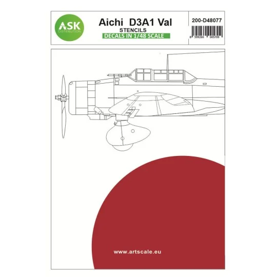 Aichi D3A1 Val - Stencils, 1/48 - Art Scale Kit 200-D48077 Aichi D3A1 Val - Stencils, 1/48 - Art Scale Kit 200-D48077