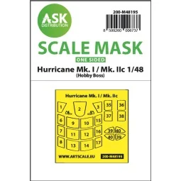 Hawker Hurricane Mk.I / Mk.IIc one-sided express fit mask for Hobby...