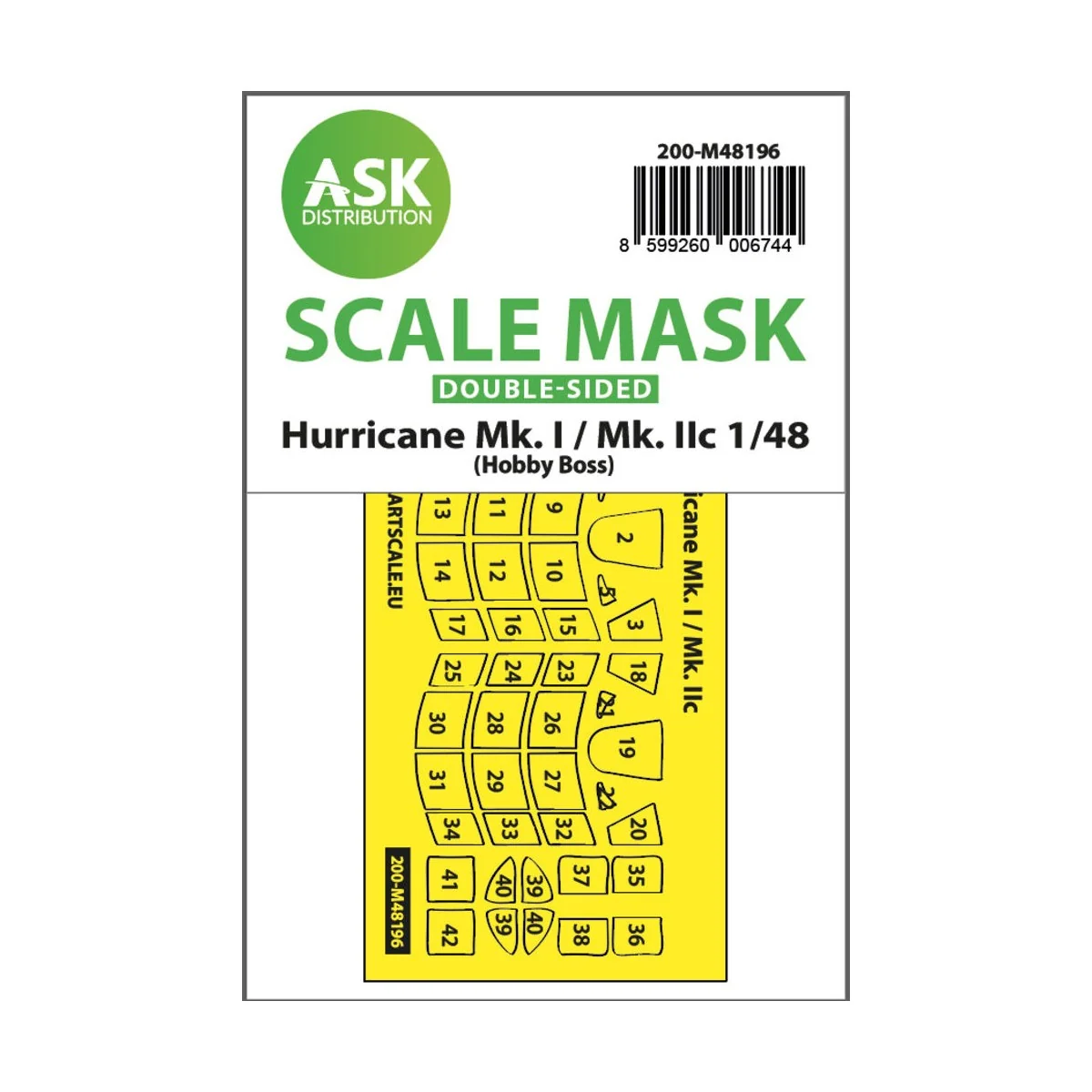 Hawker Hurricane Mk.I / Mk.IIc double-sided express fit mask for Ho...