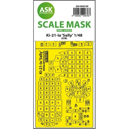 Ki-21-Ia Sally one-sided express fit mask for ICM, 1/48 - Art Scale...