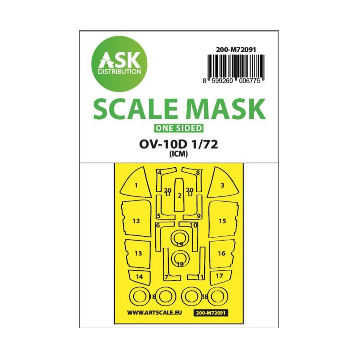 OV-10D Bronco one-sided express fit mask for ICM - Art Scale Kit 20...