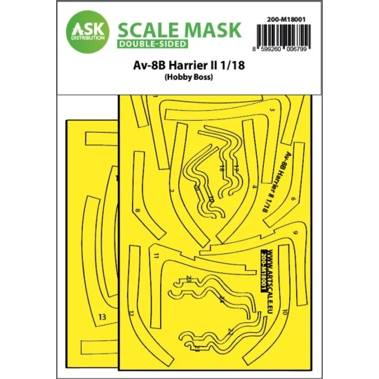 Av-8B Harrier II double-sided express fit mask for Hobby Boss, 1/18...