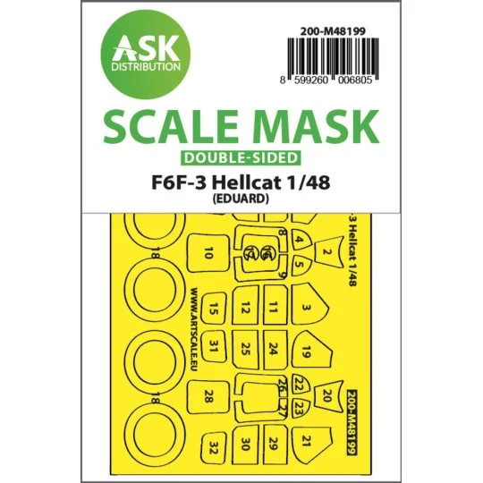 F6F-3 Hellcat double-sided express fit mask for Eduard, 1/48 - Art ...