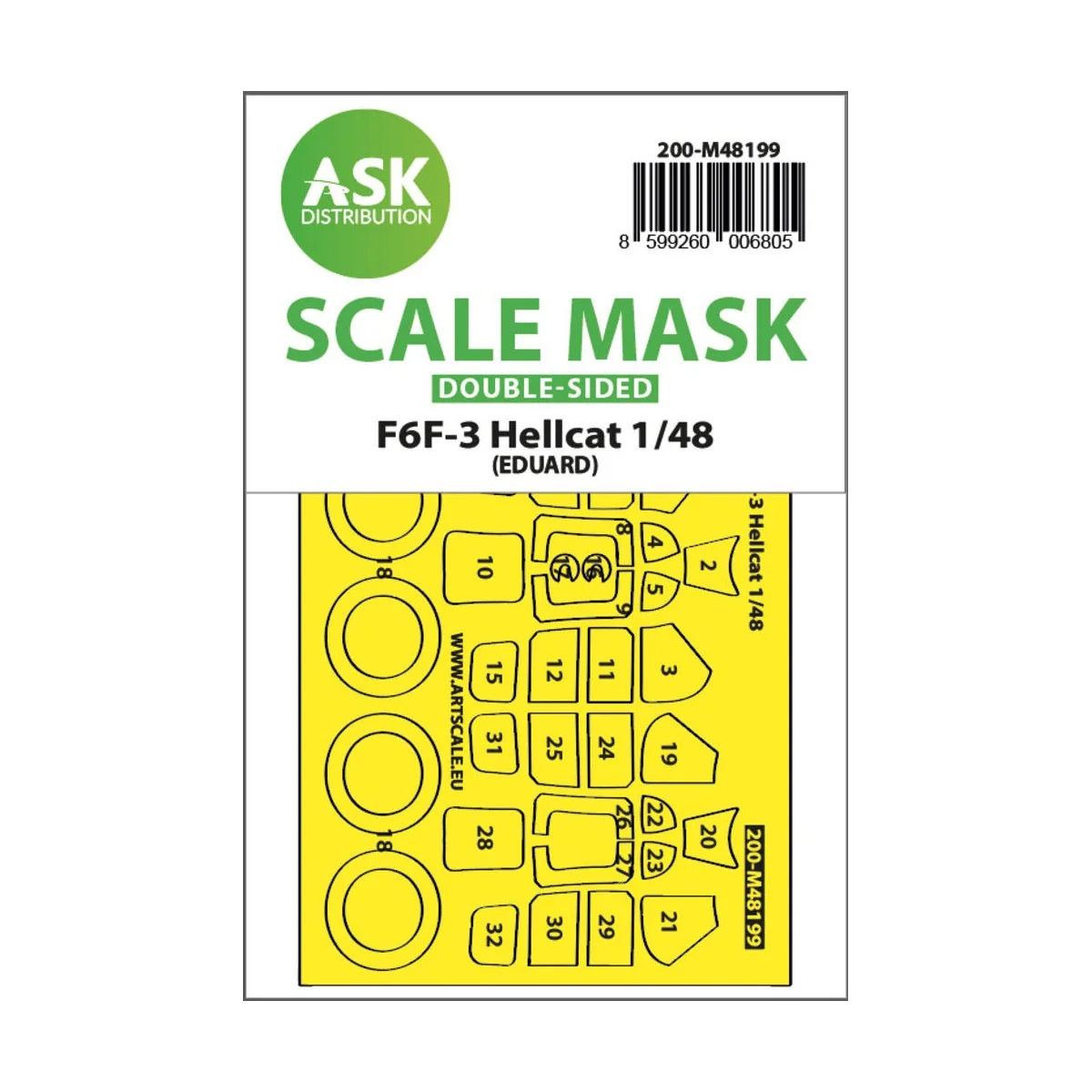 F6F-3 Hellcat double-sided express fit mask for Eduard, 1/48 - Art ...