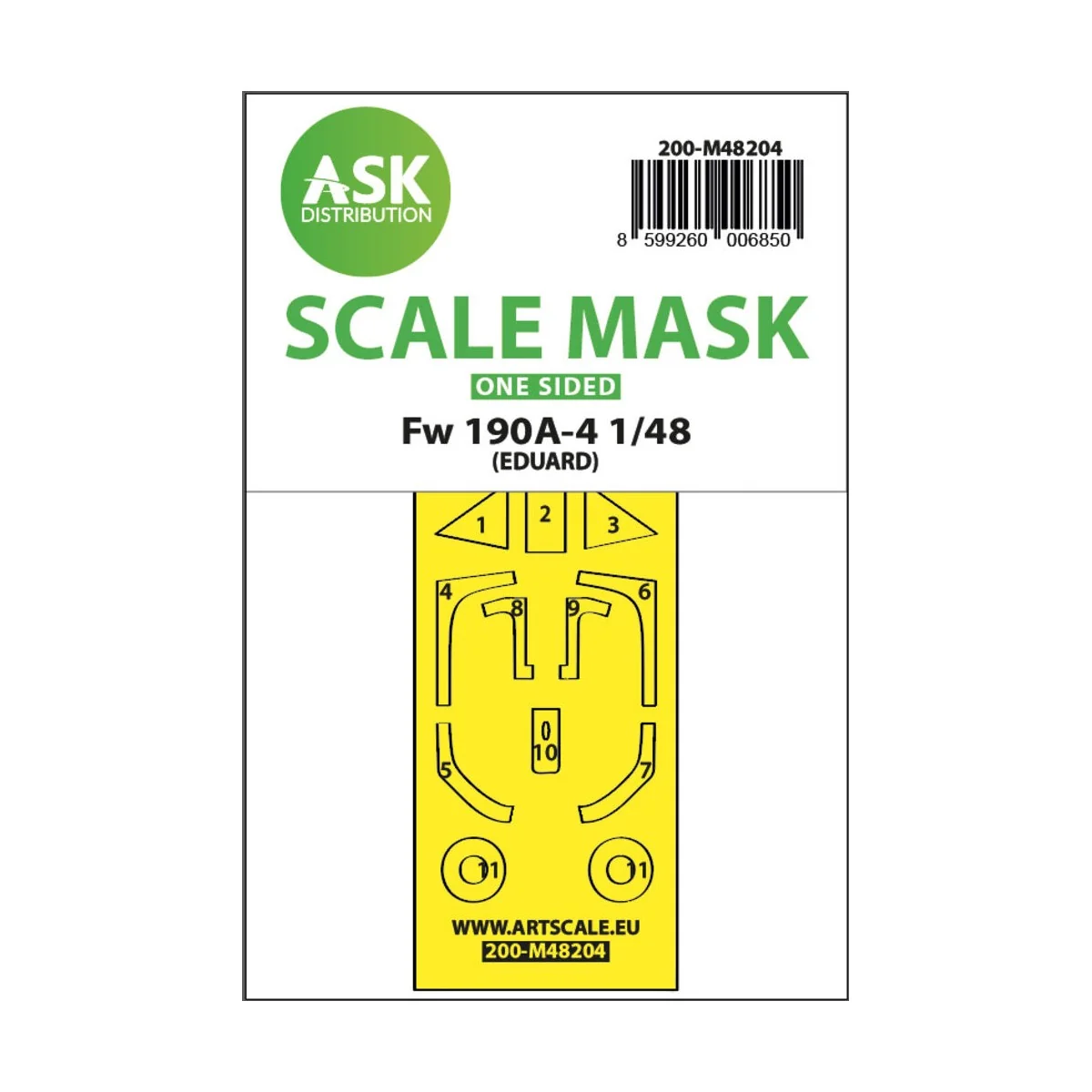 Fw 190A-4 one-sided express fit mask for Eduard, 1/48 - Art Scale K...