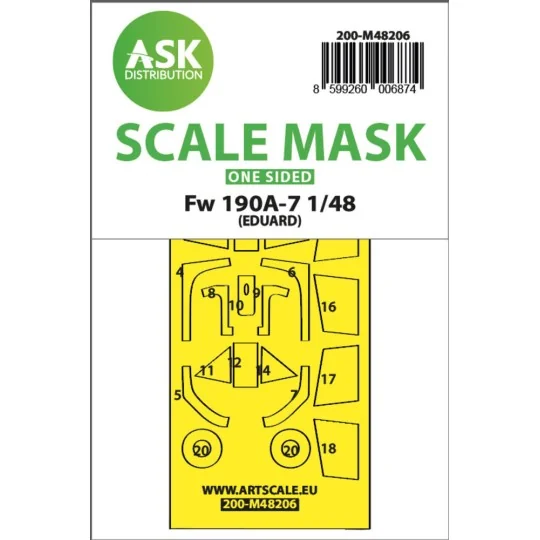 Fw 190A-7 one-sided express fit mask for Eduard - Art Scale Kit 200...