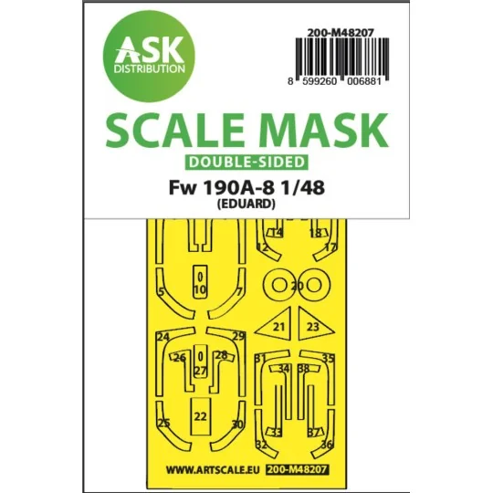 Fw 190A-8 double-sided express fit mask for Eduard - Art Scale Kit ...