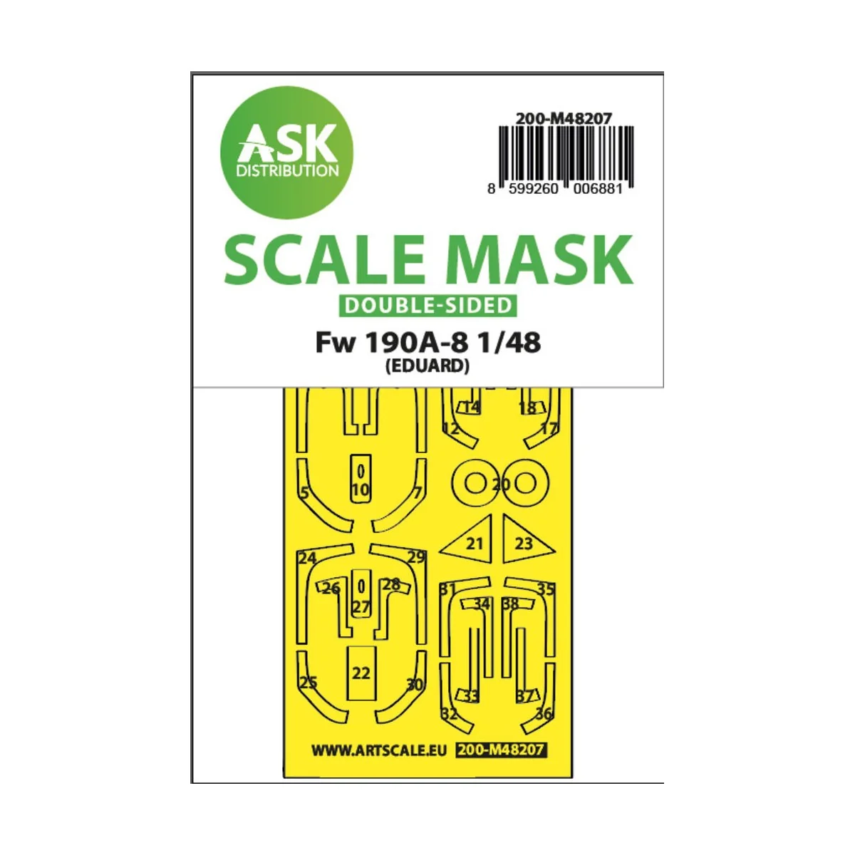 Fw 190A-8 double-sided express fit mask for Eduard - Art Scale Kit ...