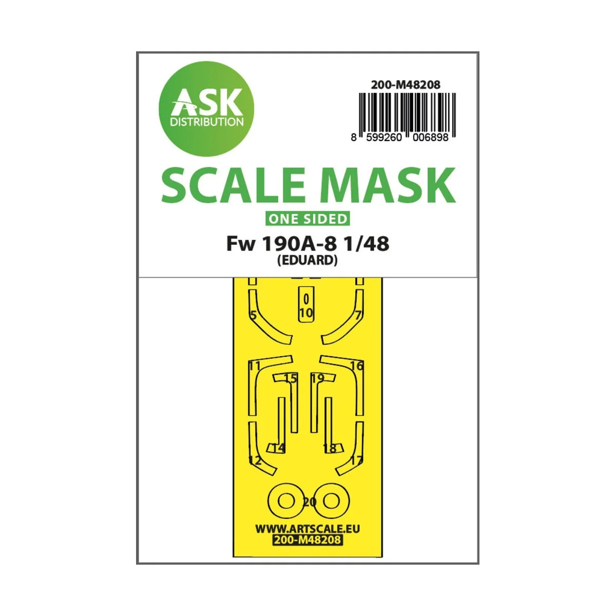 Fw 190A-8 one-sided express fit mask for Eduard - Art Scale Kit 200...