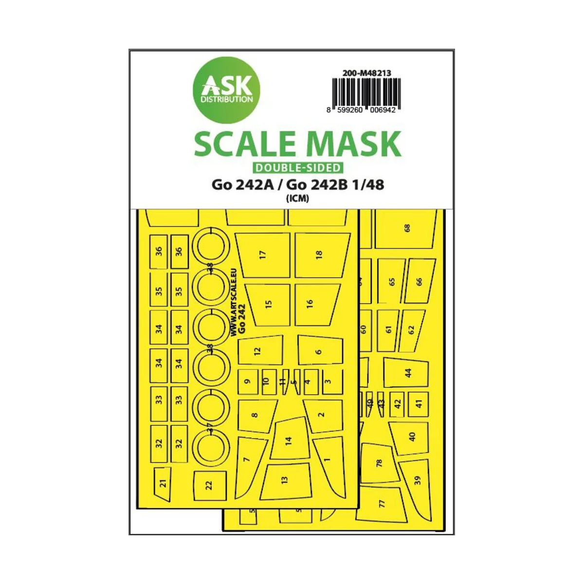 Gotha Go 242A / Go 242B double-sided express fit mask for ICM, 1/48...