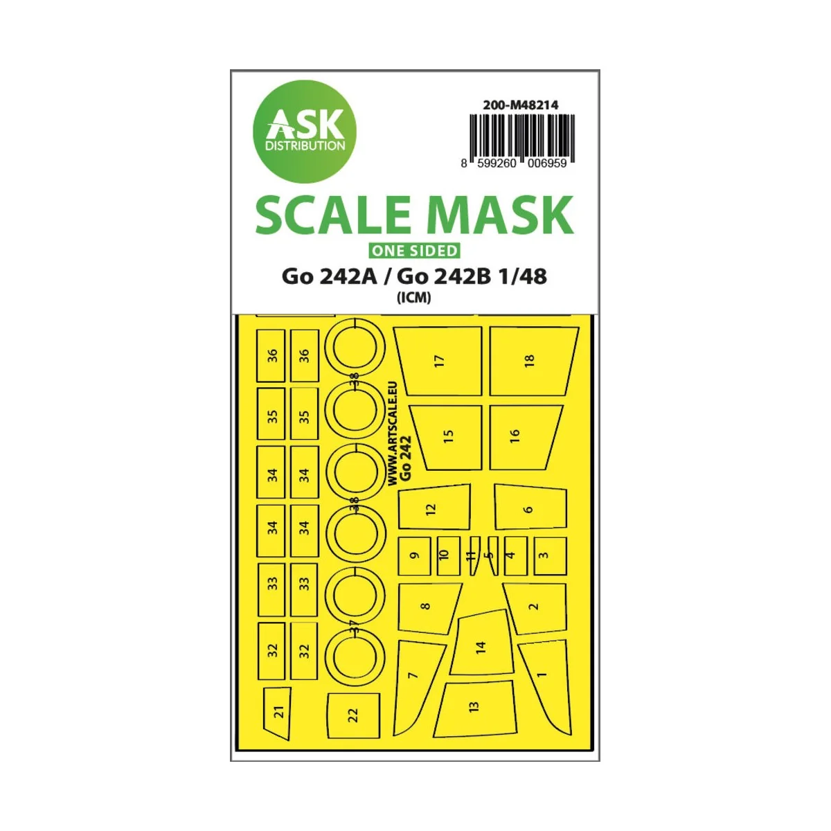 Gotha Go 242A / Go 242B one-sided express fit mask for ICM, 1/48 - ...