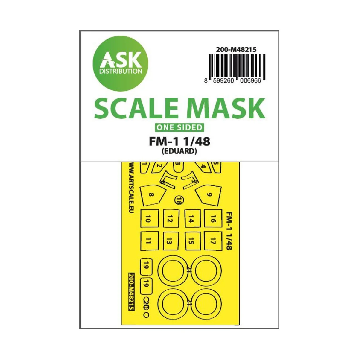 FM-1 one-sided express fit mask for Eduard, 1/48 - Art Scale Kit 20...