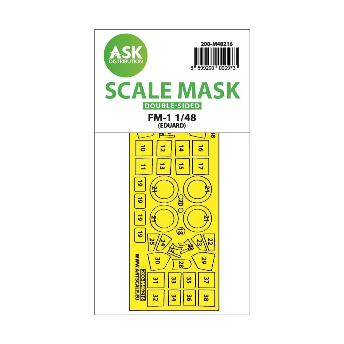 FM-1 double-sided express fit mask for Eduard, 1/48 - Art Scale Kit...