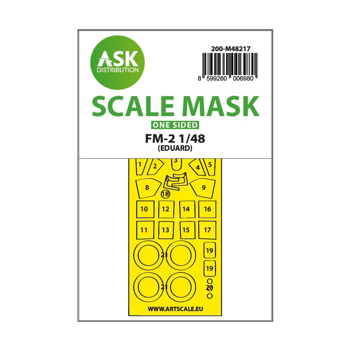 FM-2 one-sided express fit mask for Eduard, 1/48 - Art Scale Kit 20...