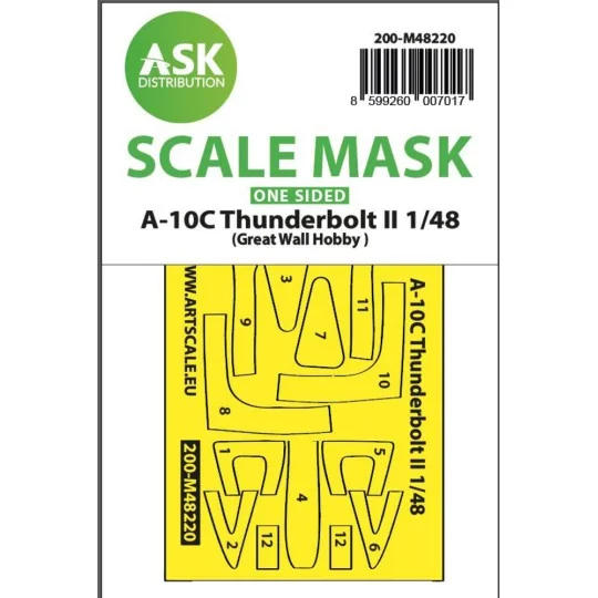 A-10C Thunderbolt II one-sided express fit mask for Great Wall Hobb...