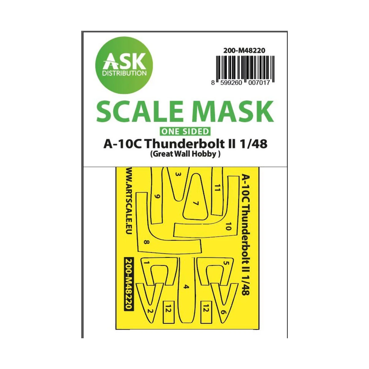 A-10C Thunderbolt II one-sided express fit mask for Great Wall Hobb...