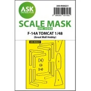 F-14A Tomcat one-sided express fit mask for Great Wall Hobby, 1/48 ...