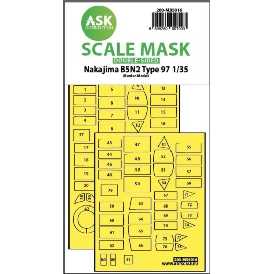 Nakajima B5N2 Type 97 double-sided express fit painting mask for Bo...