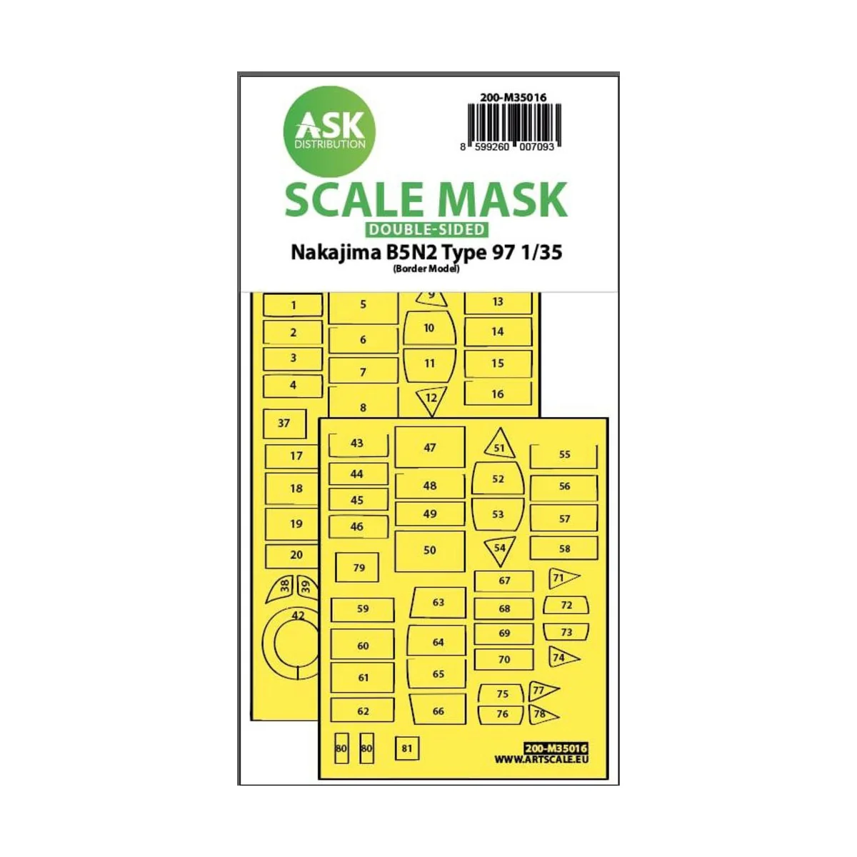 Nakajima B5N2 Type 97 double-sided express fit painting mask for Bo...