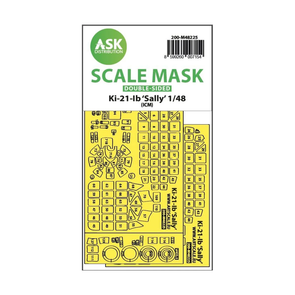 Ki-21-Ib Sally double-sided express fit mask for ICM, 1/48 - Art Sc...